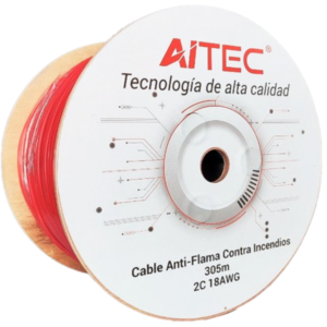 Cable FPL 18 AWG rojo para sistemas contra incendios