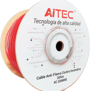 Cable Antiflame 22AWG 4 Hilos para Sistema Contra Incendio 305M AITEC
