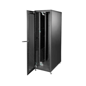 Rack de Piso 24U TECLAM con 4 Ventiladores y Puerta de Vidrio