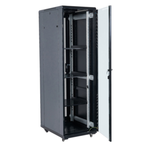 Rack de Piso 42U TECLAM con Ventilador y Puerta de Vidrio