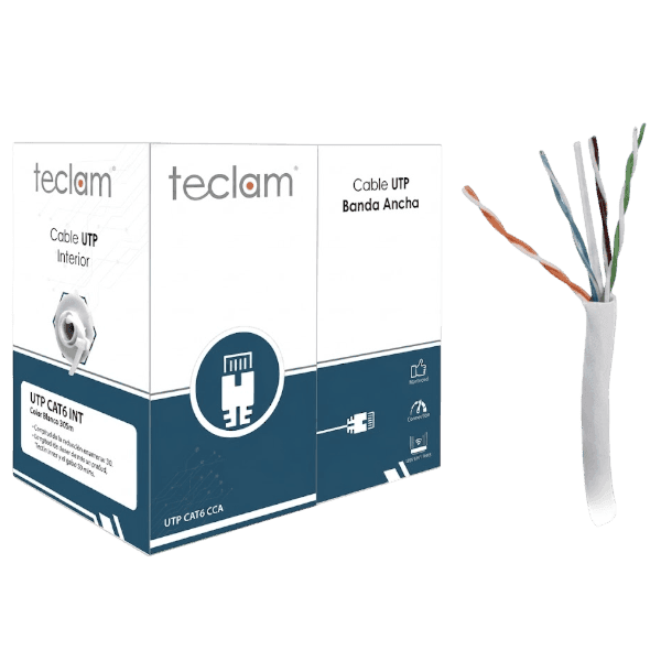 Cable UTP Categoría 6 TECLAM 70% Cobre 30% Aluminio 305 m